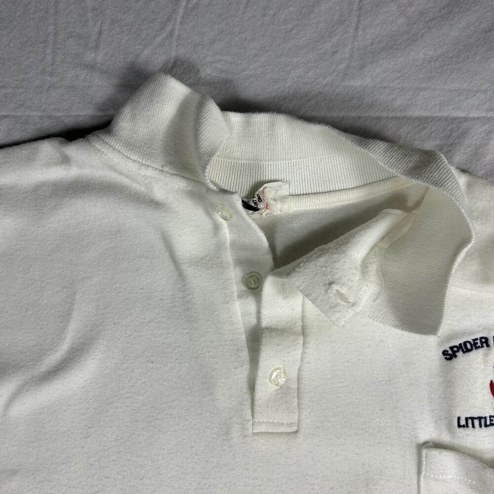 Vintage 90s Spider Bay Marina Little Current Polo Shirt, White Single Stitch, XL - Picture 4 of 13